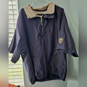 FireThorn Men's Wyoming Valley Country Club Blue Short Sleeve Windbreaker Sz XXL